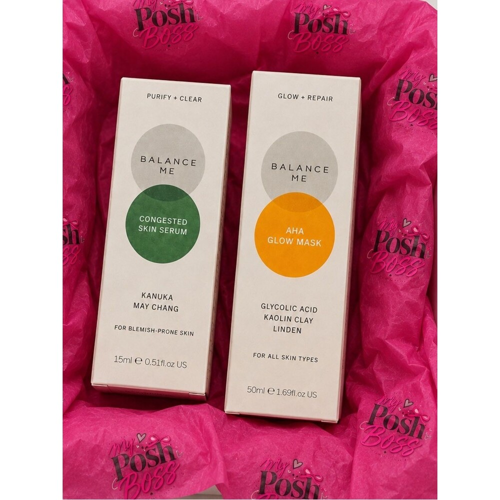 Balance Me Congested Skin Serum + AHA Glow Mask Skincare Bundle